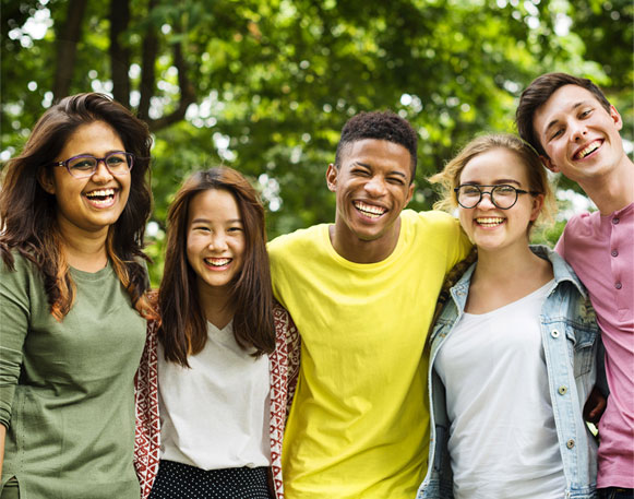 Group of students smiling