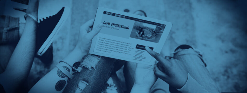 A digital viewbook on a tablet.